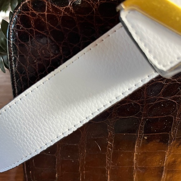 Leather Belt with V Triangle Buckle. Medium to large